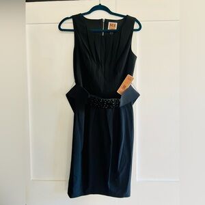 Nue by Shani Black Midi Dress with Belt